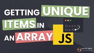 How to Get Unique Items in an Array in Javascript