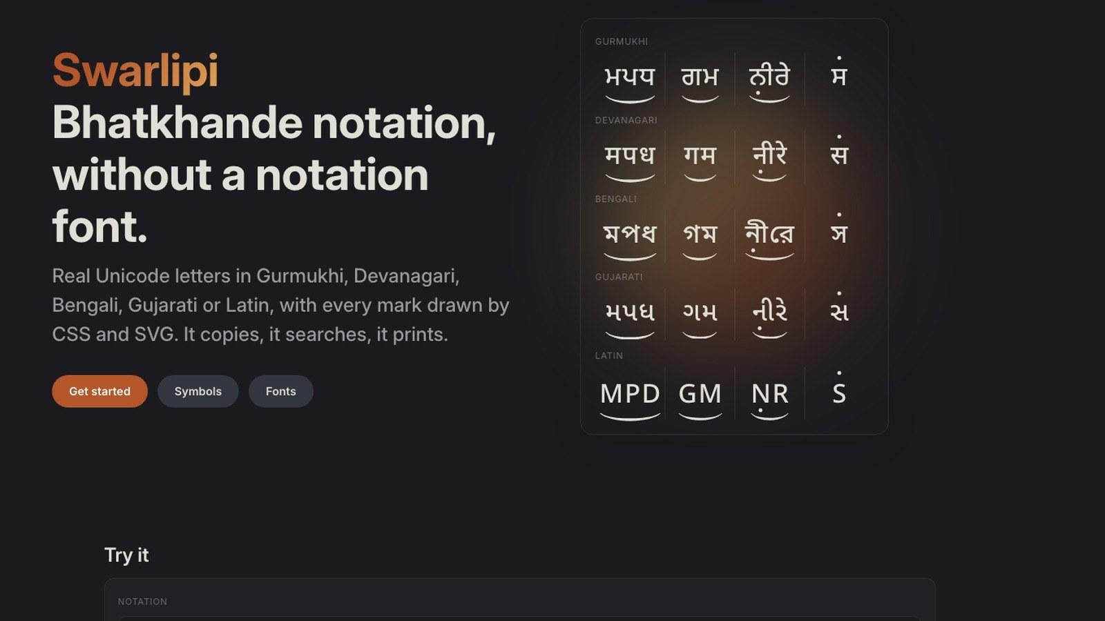 Rendering Bhatkhande Notation Without a Font
