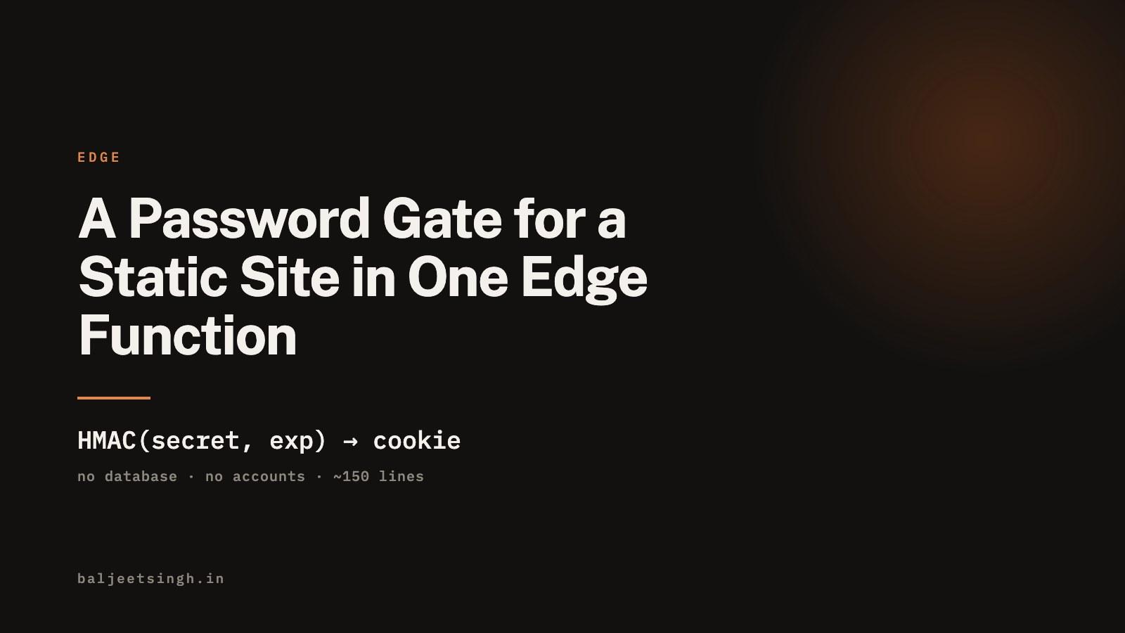 A Password Gate for a Static Site in One Edge Function